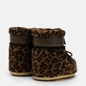 Damskie śniegowce Moon Boot Low Fleece Leopard – stylowe buty zimowe w panterkę