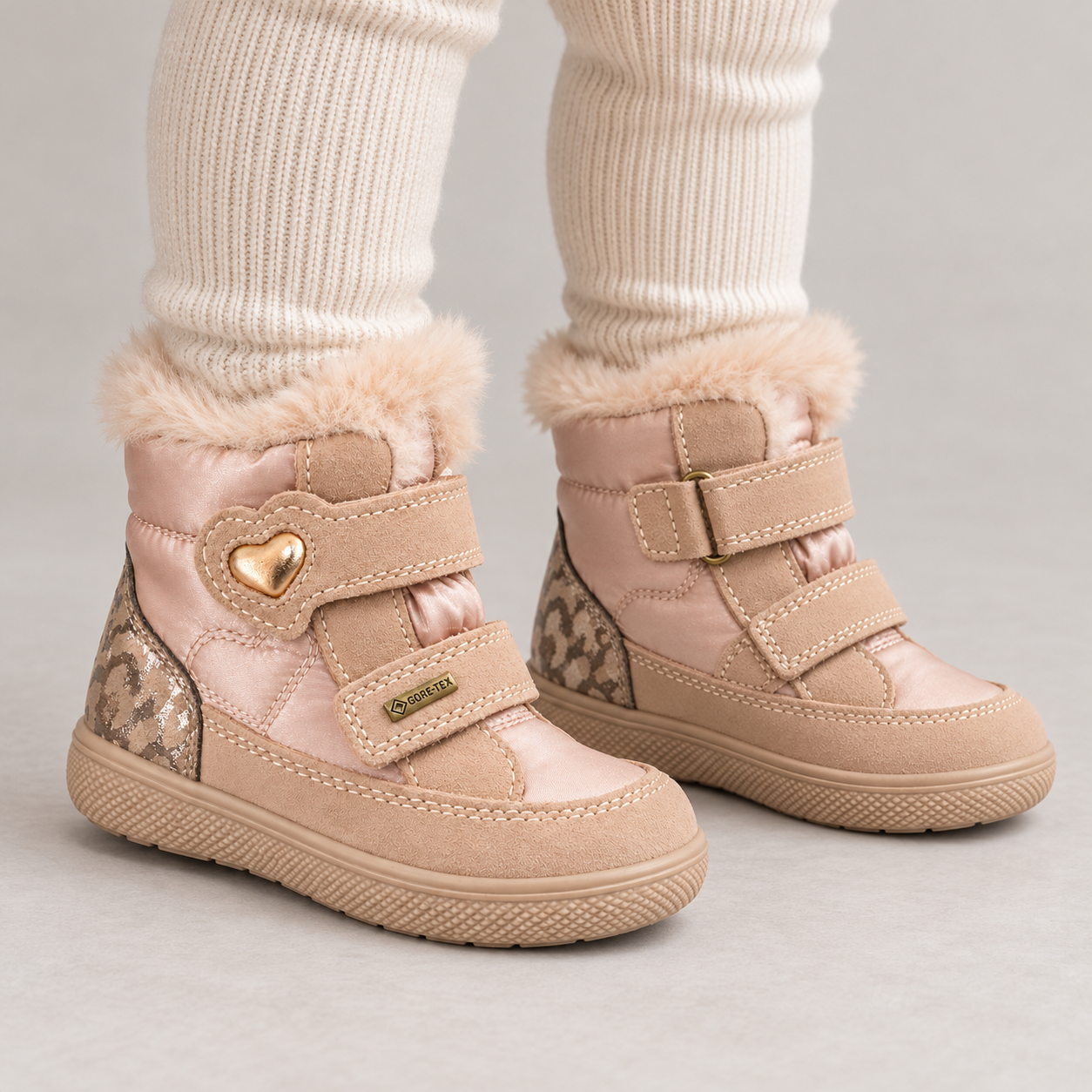 Dziewczęce buty zimowe Primigi Gore-Tex – różowe śniegowce ocieplane z futerkiem
